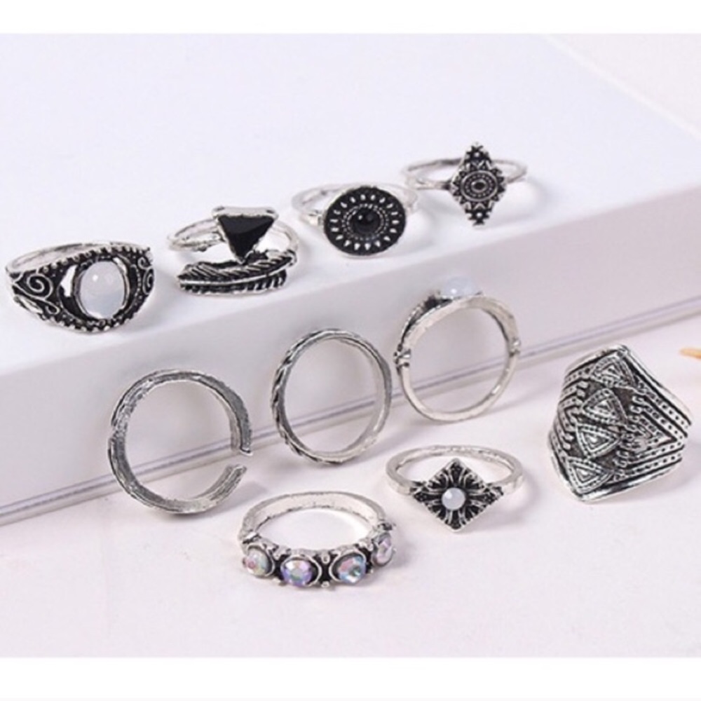 Silver Boho Ring Set - Picture 4 of 7